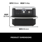 Аэрогриль 7-в-1 Ninja FlexDrawer Dual Zone, 10.4 литров AF500EU/AF500UK