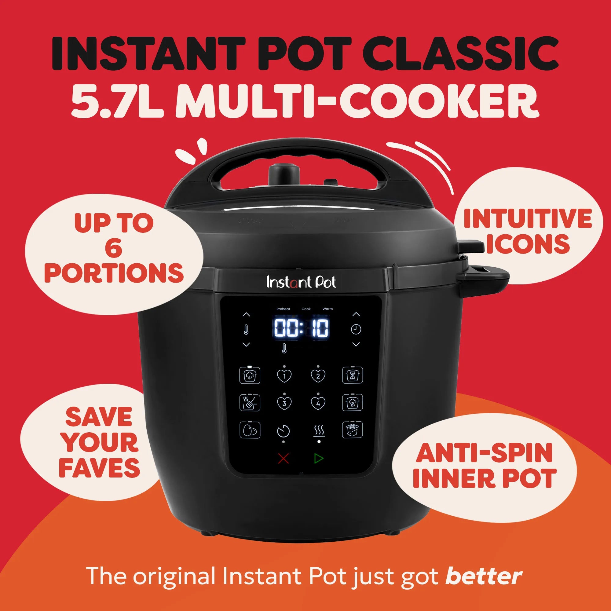 Мультиварка 7-в-1 Instant Pot Classic 5.7L — Black Pepper