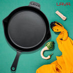 Чугунная сковорода круглая Lava Dokum литая ручка с носиками 30 см