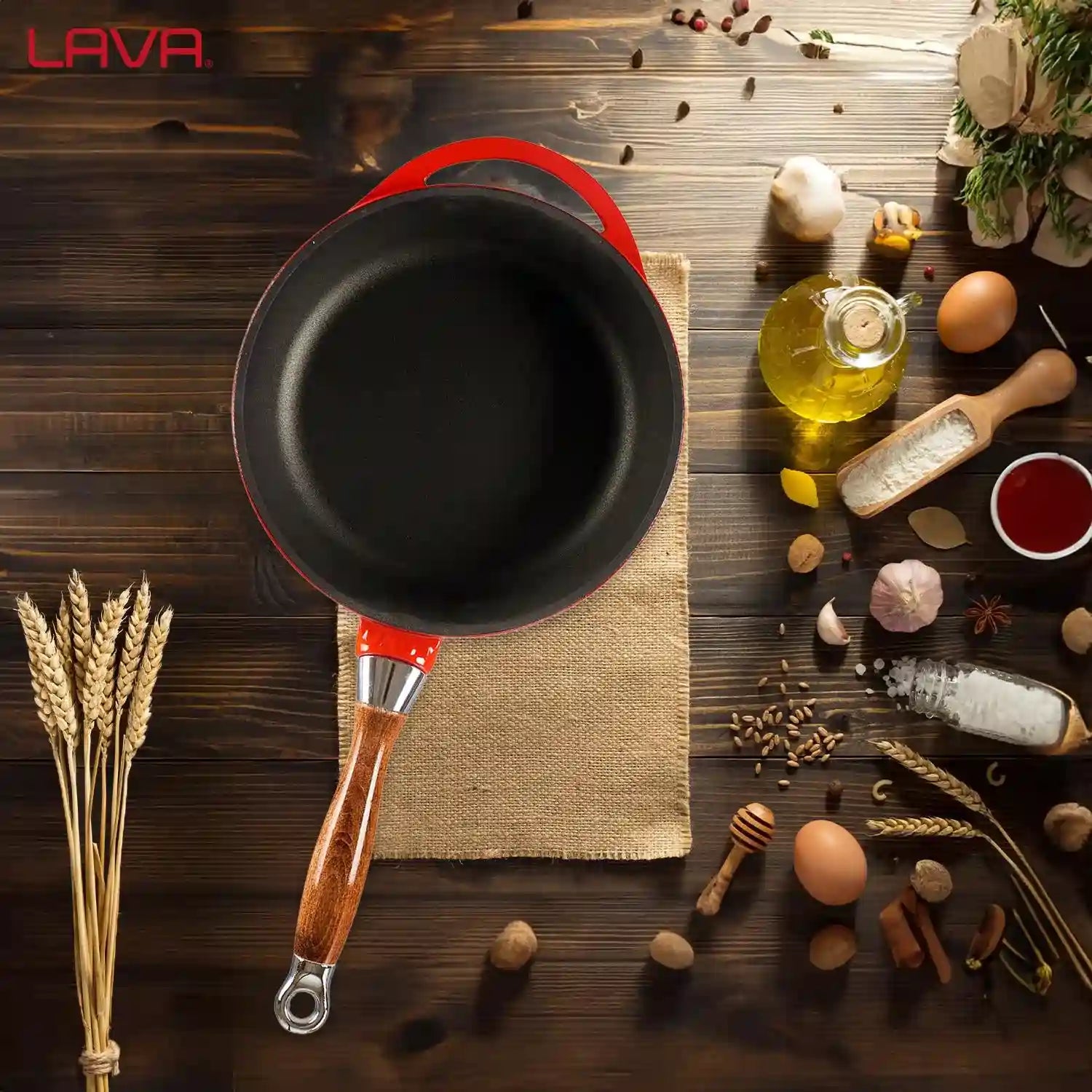 Чугунная сковорода круглая Lava Heritage 24 см