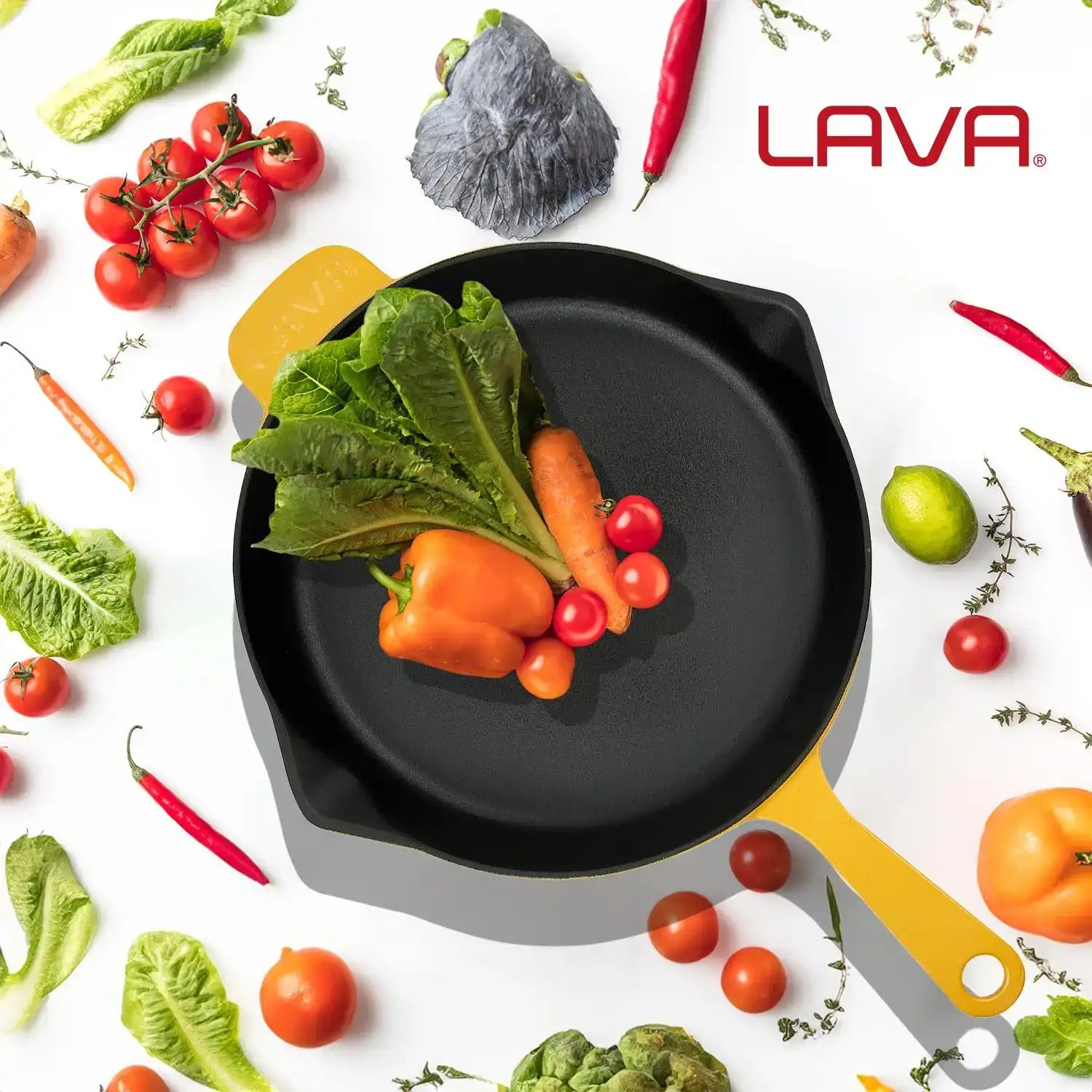 Чугунная сковорода круглая Lava Spring 28 см