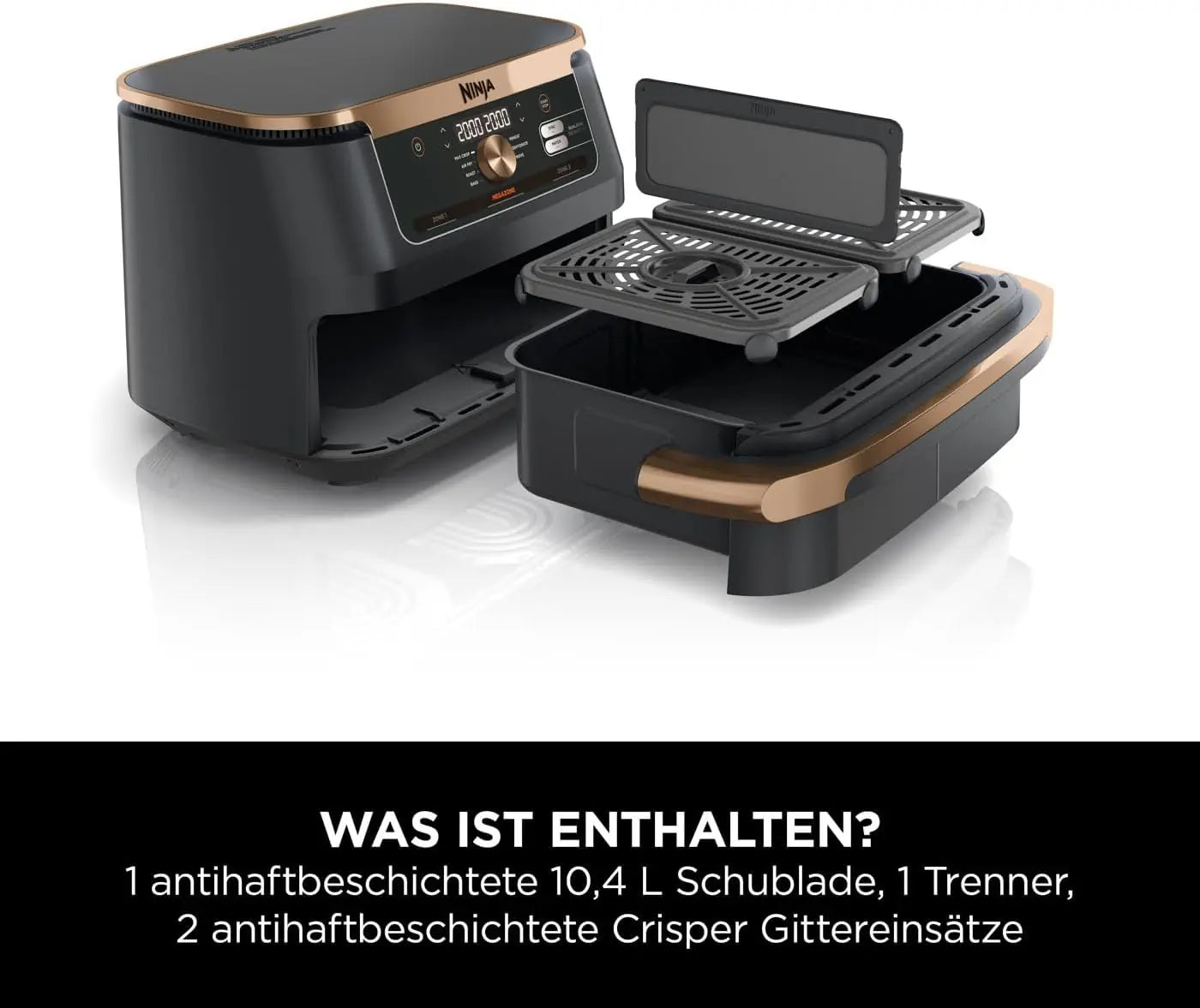 Аэрогриль 7-в-1 Ninja FlexDrawer Dual Zone Copper Edition, 10.4 литров AF500EUCP/AF500UKCP