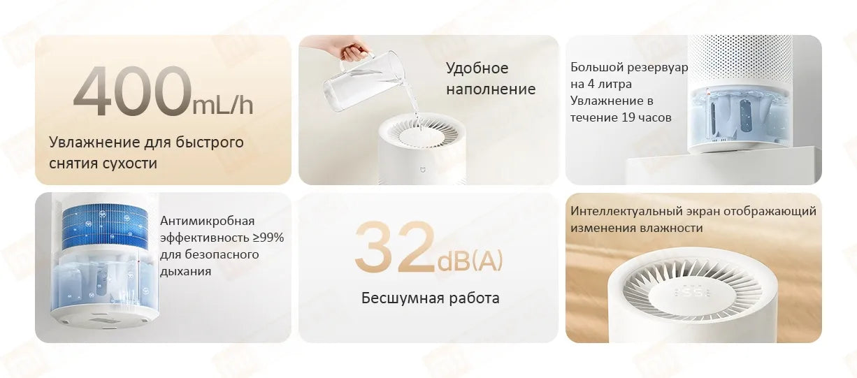 Увлажнитель воздуха Xiaomi Mijia Fog-Free Humidifier 3 [400, CJSJSQ02XY]