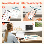 Аэрогриль 10 литров COSORI Dual Blaze TwinFry с 4 тэнами и гибкими камерами, Wi-Fi, черный цвет
