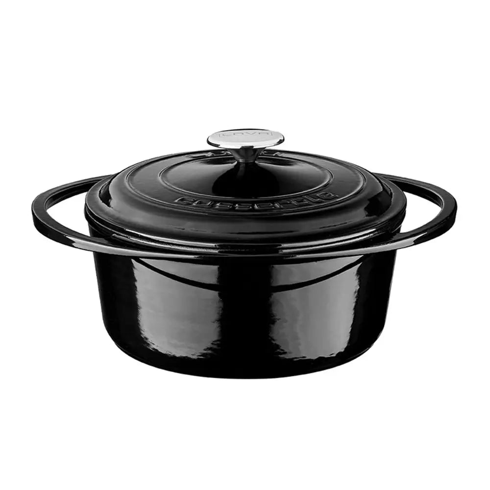 Чугунная кастрюля круглая Lava Heritage 24 см 3.5 литра с чугунной крышкой