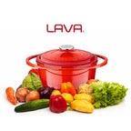 Чугунная кастрюля круглая Lava Heritage 24 см 3.5 литра с чугунной крышкой