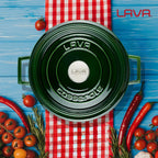 Чугунная кастрюля круглая Lava Premium 28 см 6.71 литра