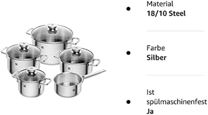 Zwilling Focus набор посуды 5 предметов, нержавеющая сталь, для всех типов плит