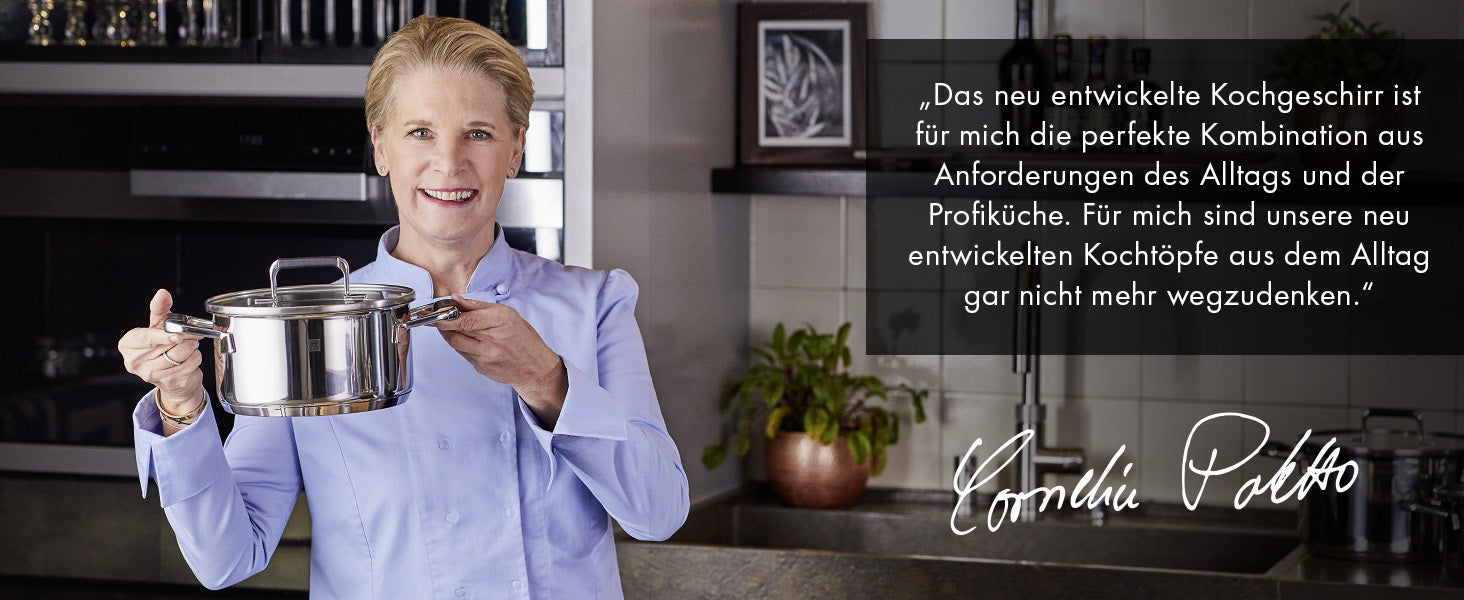 Zwilling Cornelia Poletto набор посуды (5 предметов), ненагревающиеся ручки, нержавеющая сталь, для всех типов плит и духовки