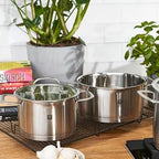 Zwilling TrueFlow набор посуды (5/4/3 предметов), функция слива, матовый, нержавеющая сталь, для всех типов плит