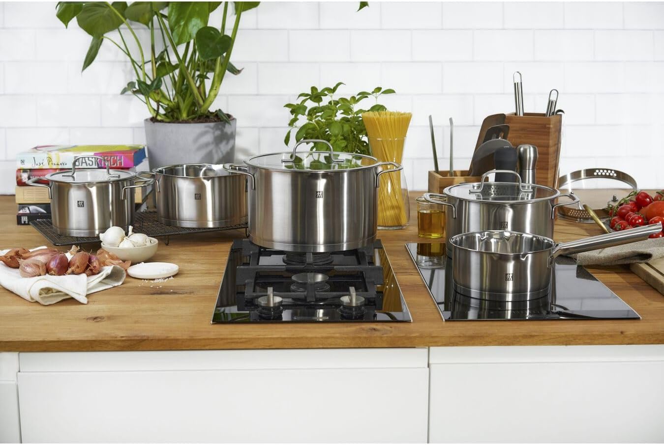 Zwilling TrueFlow набор посуды (5/4/3 предметов), функция слива, матовый, нержавеющая сталь, для всех типов плит
