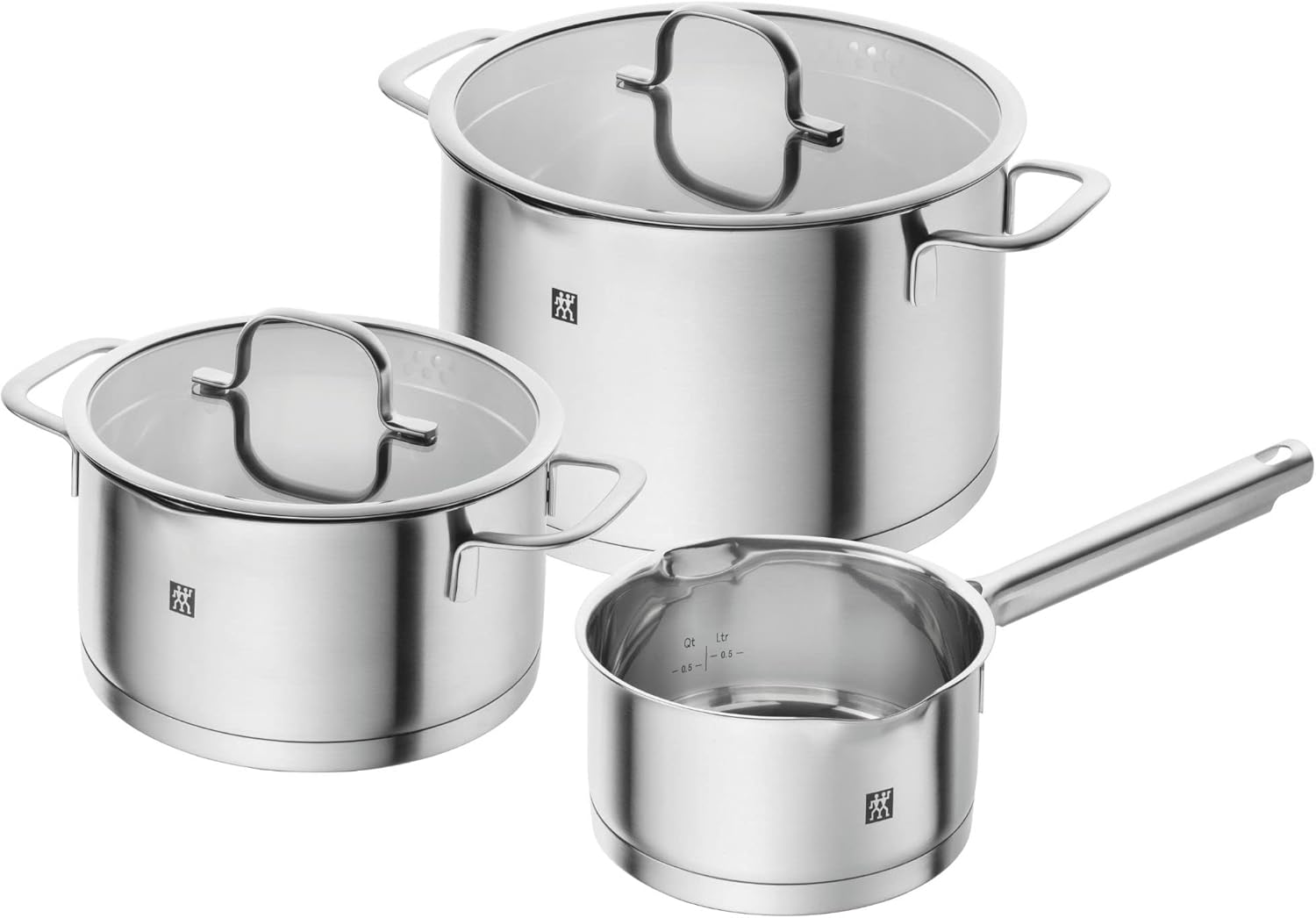 Zwilling TrueFlow набор посуды (5/4/3 предметов), функция слива, матовый, нержавеющая сталь, для всех типов плит