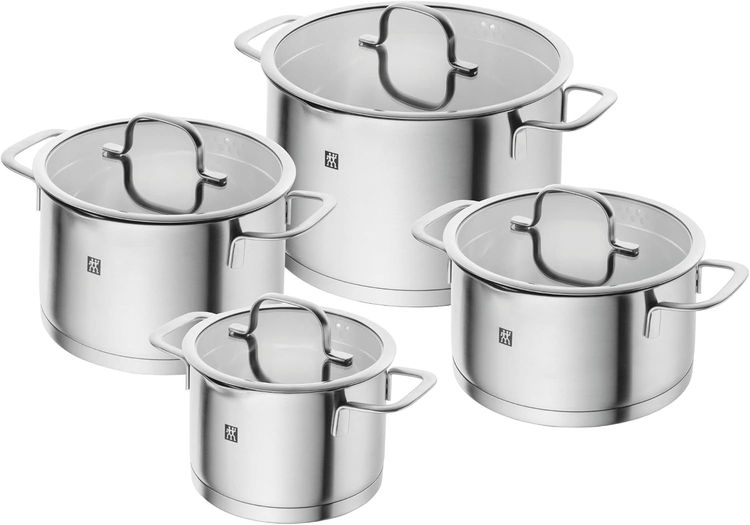 Zwilling TrueFlow набор посуды (5/4/3 предметов), функция слива, матовый, нержавеющая сталь, для всех типов плит